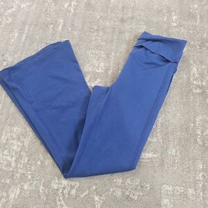 Yogalicious Girls Lux Florence Foldover Leggings in Blue SMALL 7-8